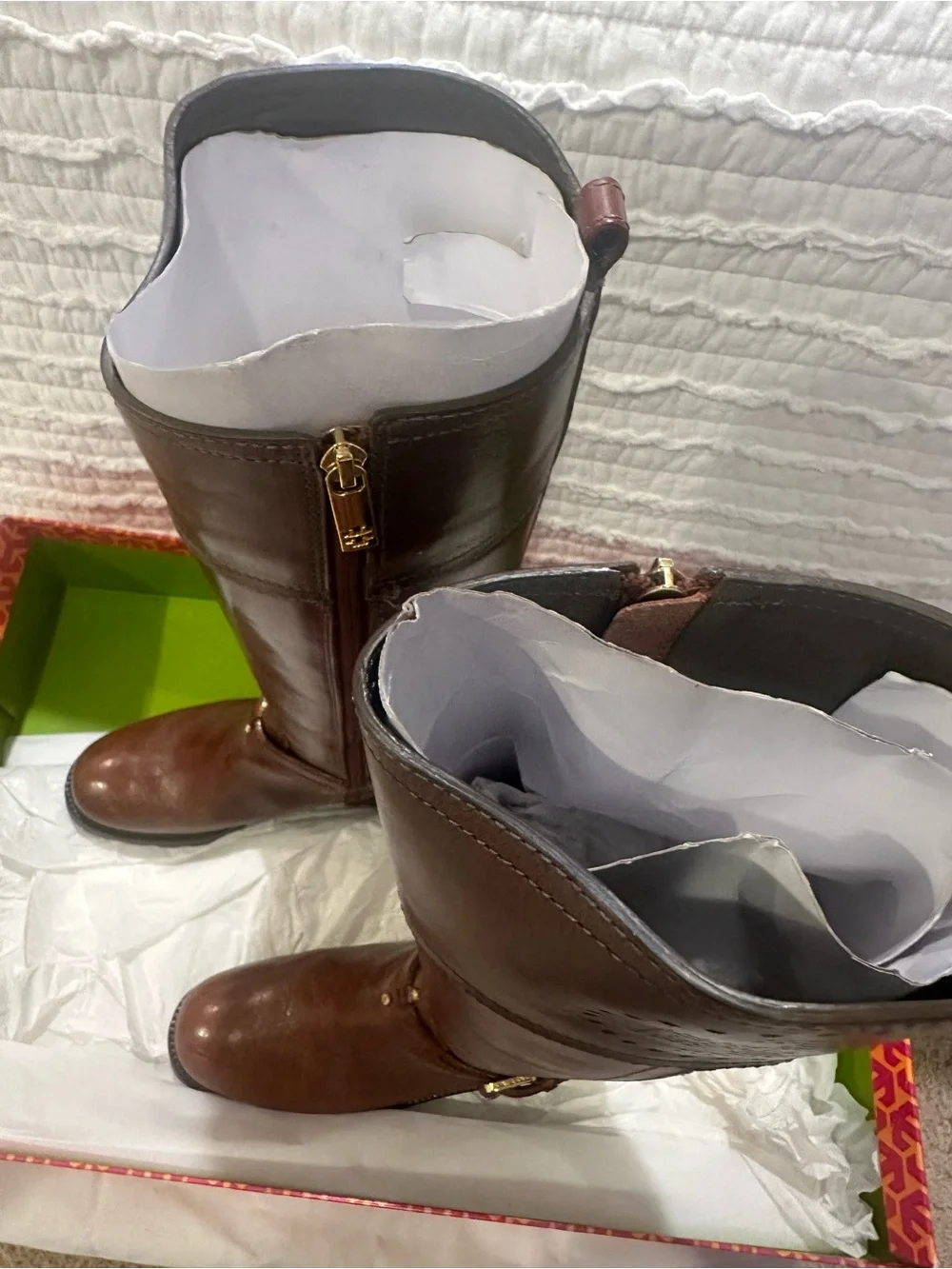 Tory Burch Daniela Riding Boot Size Brown 6.5